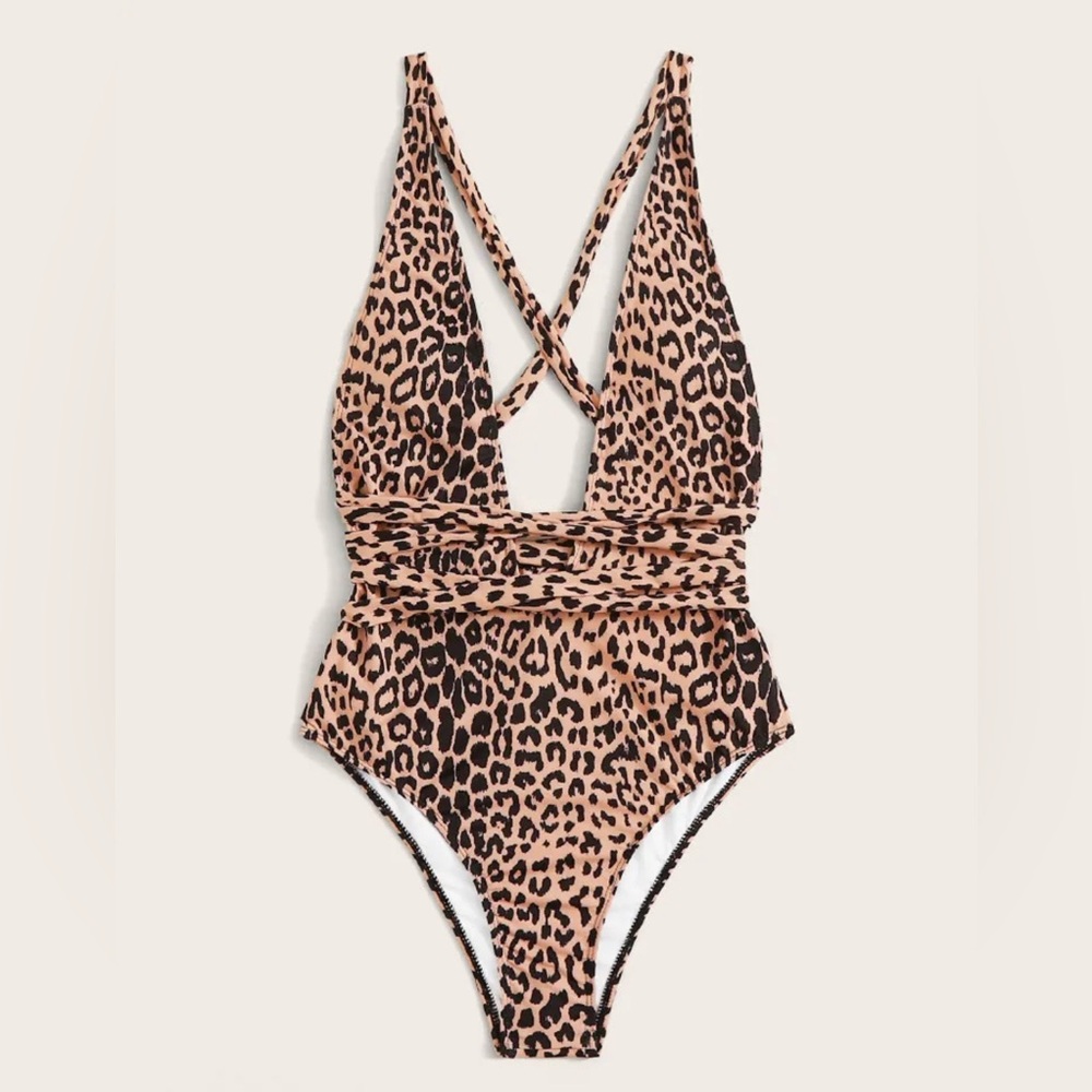 Leopard Print One Piece Swimsuit - Picture 7 of 11